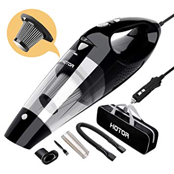 HOTOR Car Vacuum Cleaner High Power, Vacuum for Car, Best Car Vacuum, Handheld Portable Auto Vacuum Cleaner Powered by 12V Outlet of Car, Come with 1 Extra Stainless Steel HEPA Filter – Silver