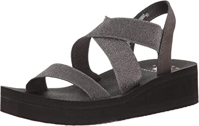 Yellow Box Women's Criss Cross Stretch Elastic Lightweight Wedge Sandal