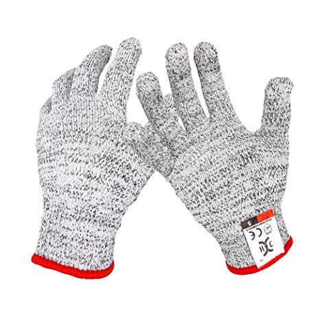 C0124LO Cut Resistant Gloves - High Performance Cut Level 5, Food Grade Cut Gloves, 1 Pair Large