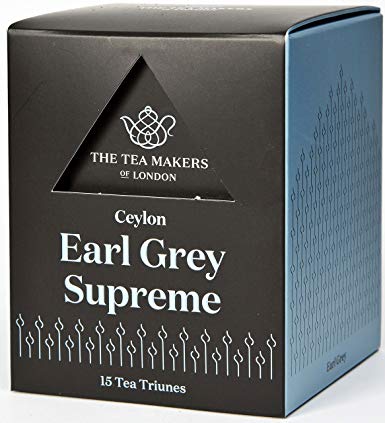 The Tea Makers of London Ceylon Earl Grey Supreme Black Tea Triunes - 15 Tea Bags