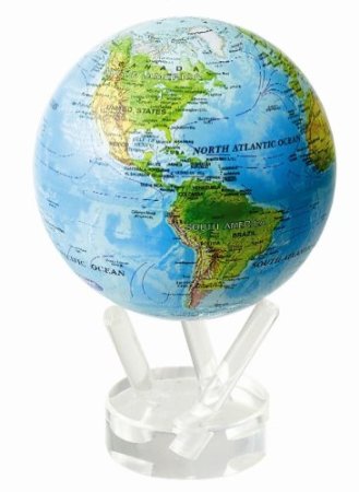 4.5" Blue with Relief Map MOVA Globe