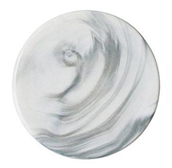 White Marble Coasters - Set of 4 Stone Coaster Pattern Round For Bar Drinks Christmas