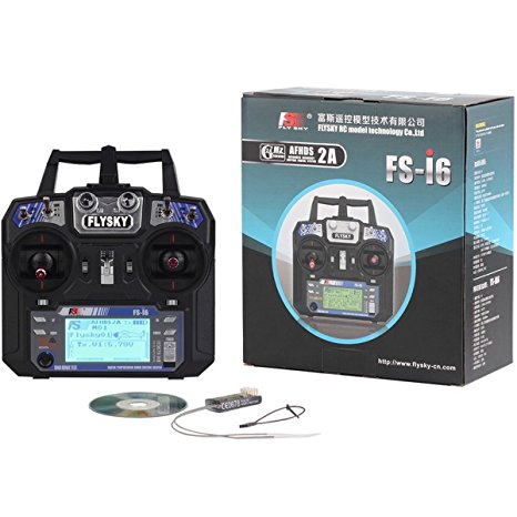 RCmall FlySky FS-i6 2.4G 6CH RC Transmitter and Receiver FS-iA6 for Airplane Heli UAV Multicopter Drone