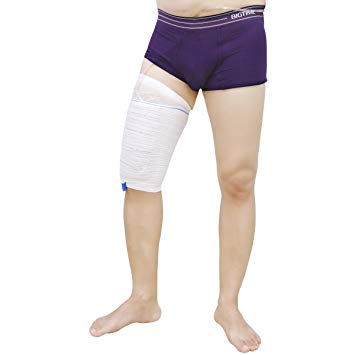 Fabric Catheters Sleeve Urine Leg Bag Holder- Stay in Place Drainage Straps and Holders for Incontinence Wheelchairs Supporting, 2 Pack (M)