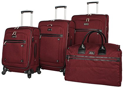 Nicole Miller Taylor Set of 4: Box Bag, 20", 24", 28" Expandable Spinner Luggages