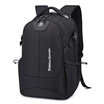 SD SHADOW DOMAIN Laptop Backpack, Water Resistant Polyester School Bookbag for College Travel Backpacks for Laptop and Notebook (17 Inch 01- Black 42L)