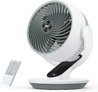 Dreo Oscillating Fan for Bedroom, 9 Inch Quiet Table Fans for Home Whole Room, 70ft Powerful Airflow, Desk Air Circulator Fan with Remote, 120° Adjustable Tilt, 4 Speeds, 8H Timer, for Office Desktop