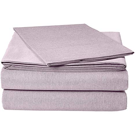 AmazonBasics Chambray Bed Sheet Set - Twin, Purple Dusk