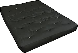 Gold Bond 8" Wool Wrap Futon Mattress, Duct, Full, Black