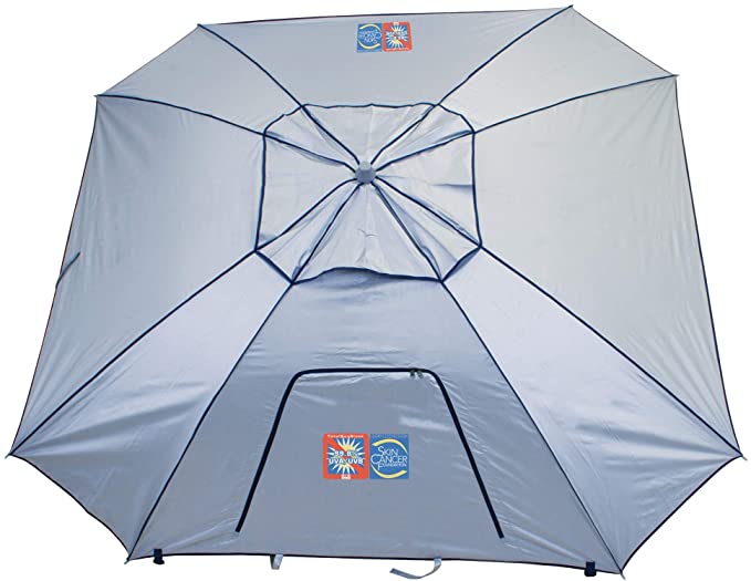 Rio Beach Portable Total Sun Block UPF 50  8 ft. Beach Sports Umbrella and Canopy
