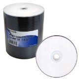Maxtek Premium Grade White Inkjet HUB Printable DVD-R DVDR 16x Blank Disc 47GB 120min 100 Pcs Pack