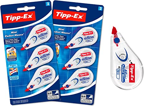 BIC 962703 6 m TIPP-Ex Mini Pocket Mouse Correction Tape (Pack of 2)(6 Correction Tape All Together).