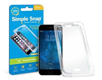 Simple Snap Tempered Glass Screen Protector for Apple iPhone 6 High Definition (HD) Oleophobic - Maximum Clarity and Touchscreen Accuracy