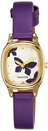 Sonata Analog White Dial Women's Watch -NK8060YL01