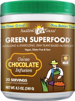 Amazing Grass Chocolate Drink Powder Green Superfood 85-Ounce Container