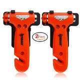 2 Pack of IPOW Car Safety Antiskid Hammer Seatbelt Cutter Emergency ClassWindow Punch Breaker Auto Rescue Disaster Escape Life-Saving Hammer ToolSmall