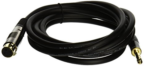 Monoprice 104770 10-Feet Premier Series XLR Female to 1/4-Inch TRS Male 16AWG Cable