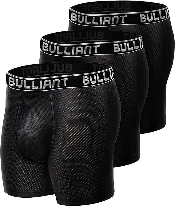 BULLIANT Mens Underwear Briefs 3 Pack, Breathable Mesh Boxer Briefs for Men No Fly,Cool and Supportive