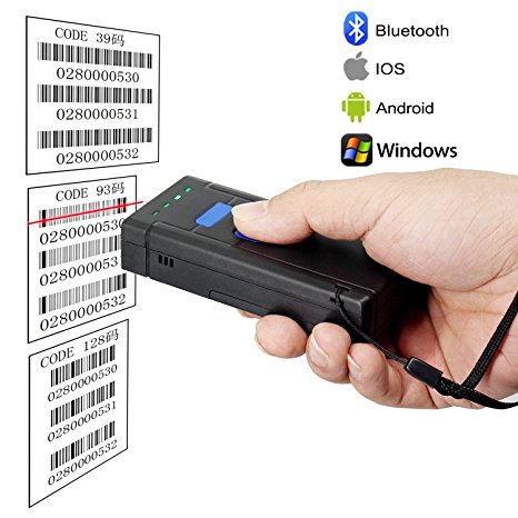 USB Bluetooth Barcode Scanner,Symcode 1D Mini Wireless Handheld Laser Barcode Scanner Reader For POS/Android/IOS/Imac/Ipad with Bluetooth 4.0 Receiver