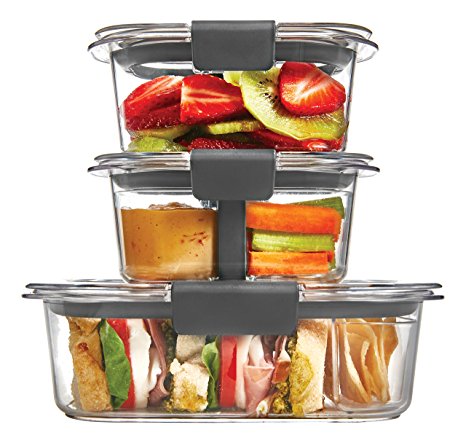 Rubbermaid Brilliance Food Storage Container, 10-Piece Sandwich/Snack Lunch Kit, 100% Leak-Proof, Plastic, Clear