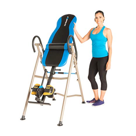 EXERPEUTIC Inversion Table with SURELOCK Safety Ratchet System, Lumbar Support and Airsoft No Pinch Ankle Holders