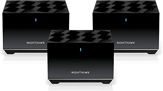 NETGEAR Nighthawk Tri-Band Whole Home Mesh WiFi 6 System (MK83) – AX3600 Router with 2 Satellite Extenders, Coverage up to 6,750 sq. ft.