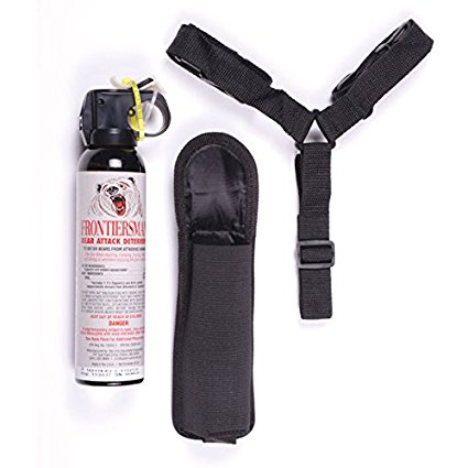 Frontiersman Bear Spray with Chest or Belt Holster– Easy Access, Max Strength - 9.2 oz -Industry Max 35-Foot Range