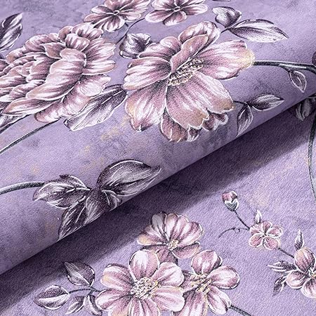 WRAPAHOLIC Vintage Floral Wrapping Paper Sheet - 6 Sheets Lilac Purple Floral Design Folded Flat for Wedding, Birthday, Party, Baby Showers - 19.7 Inch X 23.5 Inch Per Sheet