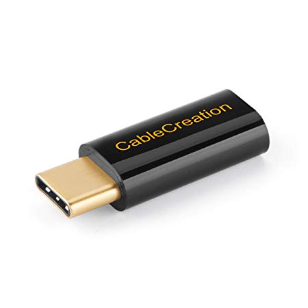 USB C to Micro B Adapter, CableCreation Type C Male to Micro USB Female Syncing and Charging for Galaxy S9/S9 , Mate 10 Pro, Black [56K Ohm Resistance]