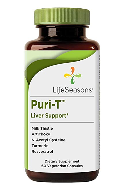 Puri-T- Liver Detox and Cleanse Supplement - Enhanced Stamina - Regenerate Liver Tissue - Aids in Healthy Bile Flow - Containing Artichoke, Turmeric, and Milk Thistle - LifeSeasons (60 Capsules)
