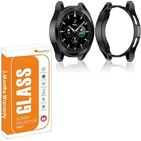 OpenTech® Silicone Protection Bumper Case Cover for Samsung Galaxy Watch 4 Classic (46mm) Full Coverage (Black)