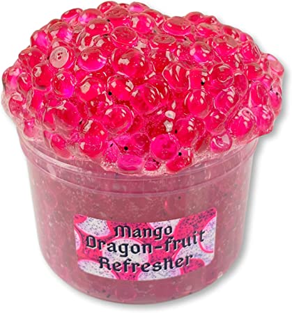 Mango Dragonfruit Refresher (8oz) - Fishbowl Bead Slime - Handmade in USA - Dope Slimes