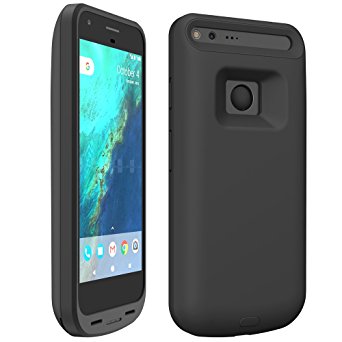 Pixel XL Battery Case, ALCLAP 5000mAh Capacity Google Pixel XL Portable Charger Protective Battery Charging Case Extended Battery Pack Juice Bank Cover for Google Pixel XL- Black