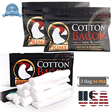 Cotton Bacon, (3 bag) 30 Pcs Cotton Bacon Organic Muscle Cotton for DIY Project-100% authentic Organic Cotton