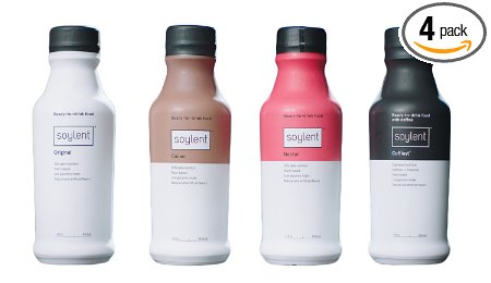 Soylent Bundle: Original, Cacao, Nectar & Coffiest Flavors, Nutritionally Complete Ready to Drink Beverage, 14 oz, 1 Bottle Per Flavor