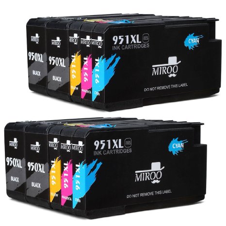 MIROO High Capacity Replacement for HP 950XL 951XL Ink Cartridge use with HP Officejet Pro 8600 8610 8620 8630 8640 8660 8615 8625 251dw 271dw ( Pack of 10 )
