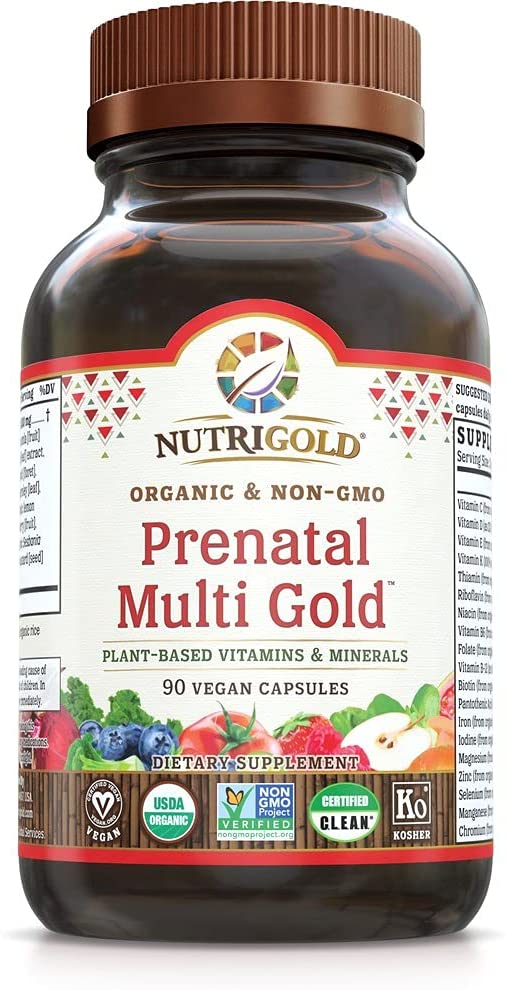 Prenatal Multi Gold - 90 Vegan Capsules | Plant-sourced folate and Iron