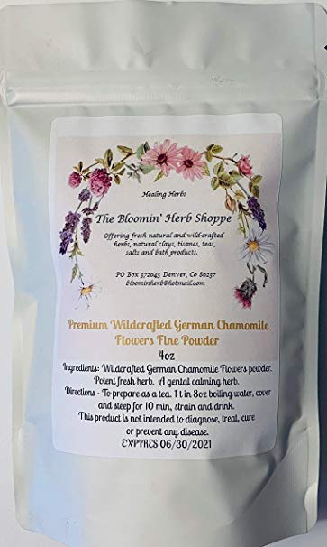 Wildcrafted German Chamomile Flowers Dried Powder | 4oz | USA | Tea | Fine Powder Aromatic Potent | White Label Herbs |