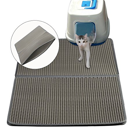Cat Kitty Litter Trapping Mat - Double Layer Honeycomb Extra Large Size ( 30 x 23in ) Detachable Litter Trapper Mat, Waterproof and Non-slip for Cats Litter Catching & Scatter Control by Snagle Paw