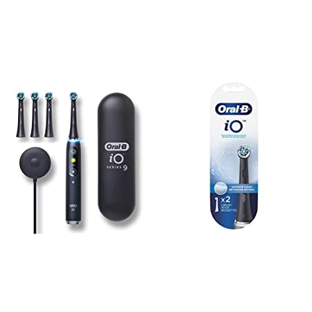 Oral-B iO Series 9 Electric Toothbrush With 6 Brush Heads, Black Onyx