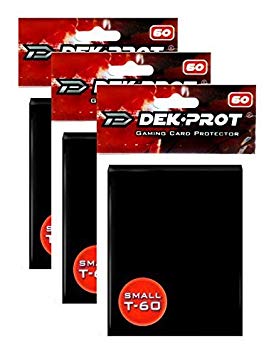 Small Dek Prot T-60 Texture/rough Gaming Card Sleeves Midnight Black - 180 Count - 60 Count x3