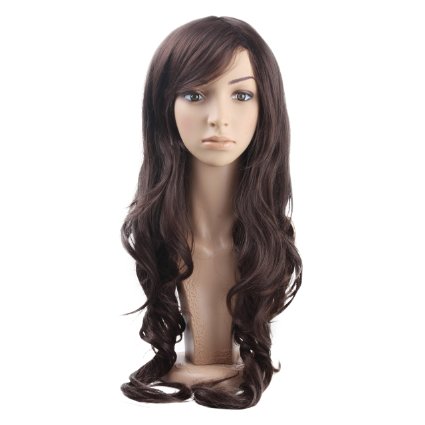 MelodySusie Beautiful Long Dark Brown Curly Wave Stunning Wig Full Wig  MelodySusie Wig Cap  MelodySusie Wig Comb