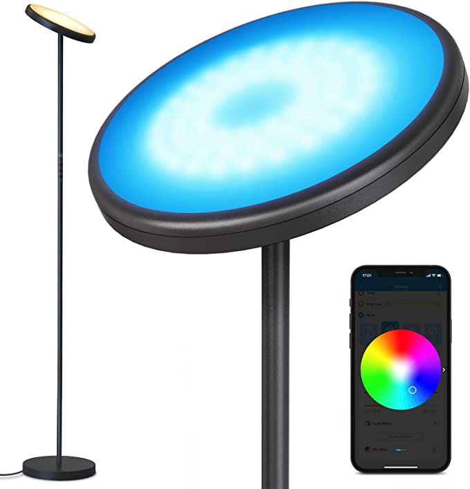 Govee Smart LED Floor Lamp, Bright RGB Floor Light Works with Alexa, 2000LM Tall Standing Lamp WiFi & App Control, 2200-6500K Warm White Modern Lamp with Button Control for Living Room Reading Bedroom