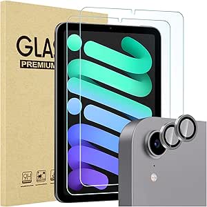 ProCase 2 Pack Screen Protector for iPad Mini 6th Generation   2 Pack Camera Lens Protector Matching iPad Colors, Tempered Glass Film for iPad Mini 6 8.3 2021 -Gray