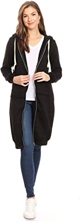 Anna-Kaci Women's Zip Up Hoodies Fleece Sweatshirt Long Hoodie Jacket