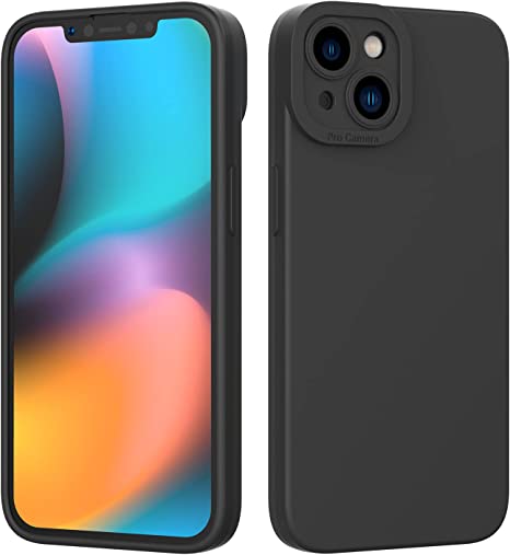 Anccer Compatible with iPhone 14 Plus Case, Designed for iPhone 14 Plus 6.7 inch Slim Silicone Shockproof Full Protective Case, Midnight Black