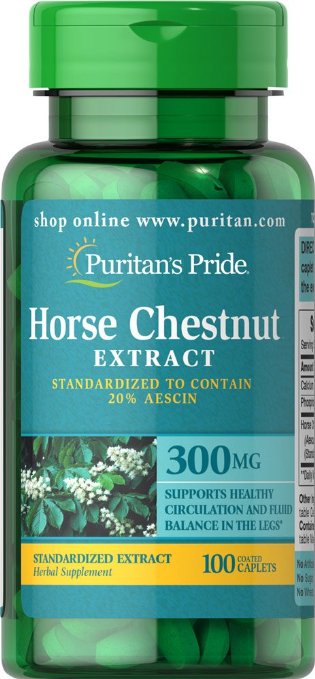 Puritans Pride Horse Chestnut Standardized Extract 300 mg-100 Caplets