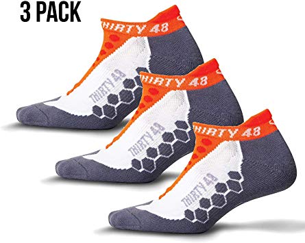 Thirty 48 Running Socks for Men and Women Features Coolmax Fabric That Keeps Feet Cool & Dry - 1 Pair or 3 Pairs