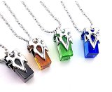 Sword Art Online sao Crystal Necklace Set of 4 Colours Blue Yellow Green Purple