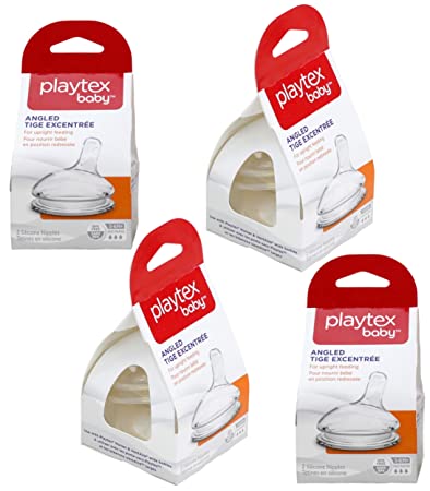 Playtex Baby Angled Fast Flow Silicone Nipples, 8 Count